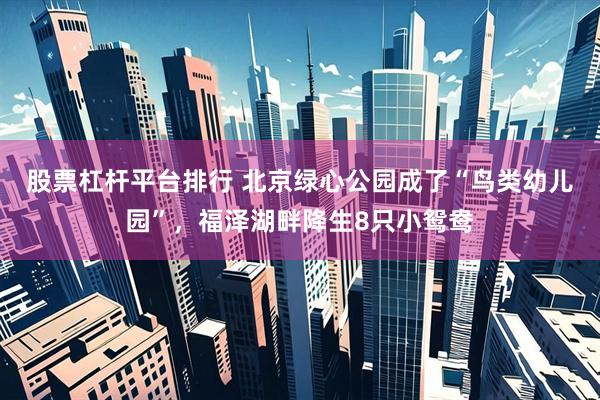 股票杠杆平台排行 北京绿心公园成了“鸟类幼儿园”，福泽湖畔降生8只小鸳鸯